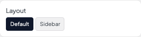 Layout setting in the block editor sidebar