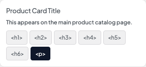 Product Card Title setting in the block editor sidebar