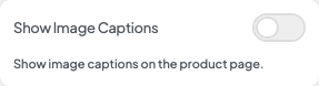 Show Image Captions setting in the block editor sidebar