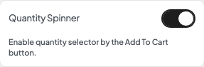 Quantity Spinner setting in the block editor sidebar
