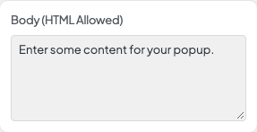Body (HTML Allowed) setting in the block editor sidebar