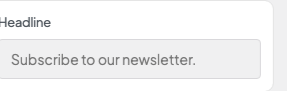 Headline setting in the block editor sidebar