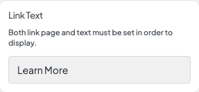Link Text setting in the block editor sidebar