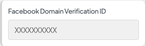 Facebook Domain Verification ID setting in the block editor sidebar