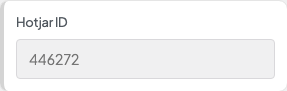 Hotjar ID setting in the block editor sidebar