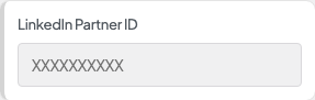 LinkedIn Partner ID setting in the block editor sidebar