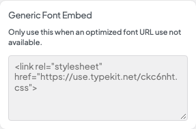 Generic Font Embed setting in the block editor sidebar