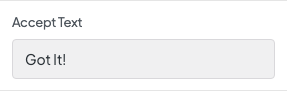 Accept Text setting in the block editor sidebar