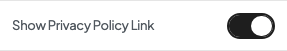 Show Privacy Policy Link setting in the block editor sidebar