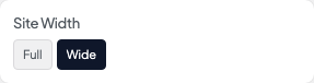 Site Width setting in the block editor sidebar
