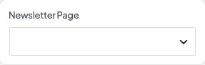Newsletter Page (page selector) setting in the block editor sidebar