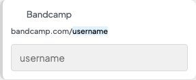 Bandcamp setting in the block editor sidebar