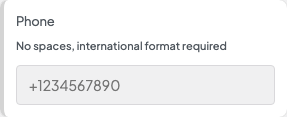 Phone setting in the block editor sidebar