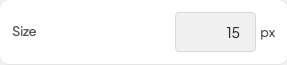 Size setting in the block editor sidebar