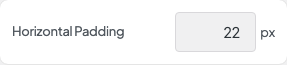 Horizontal Padding setting in the block editor sidebar