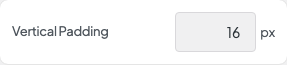 Vertical Padding setting in the block editor sidebar