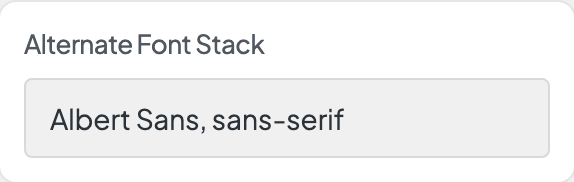 Alternate Font Stack setting in the block editor sidebar