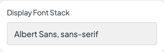Display Font Stack setting in the block editor sidebar