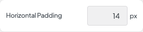 Horizontal Padding setting in the block editor sidebar