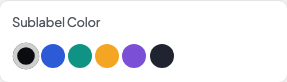 Sublabel Color setting in the block editor sidebar