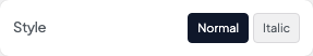 Style setting in the block editor sidebar