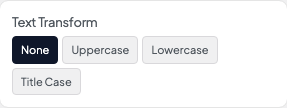 Transform setting in the block editor sidebar