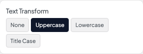 Transform setting in the block editor sidebar