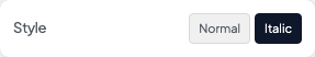 Style setting in the block editor sidebar