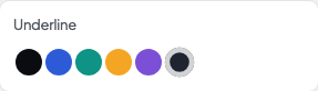 Underline setting in the block editor sidebar