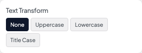 Transform setting in the block editor sidebar
