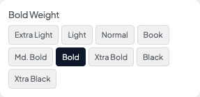 Bold Weight setting in the block editor sidebar