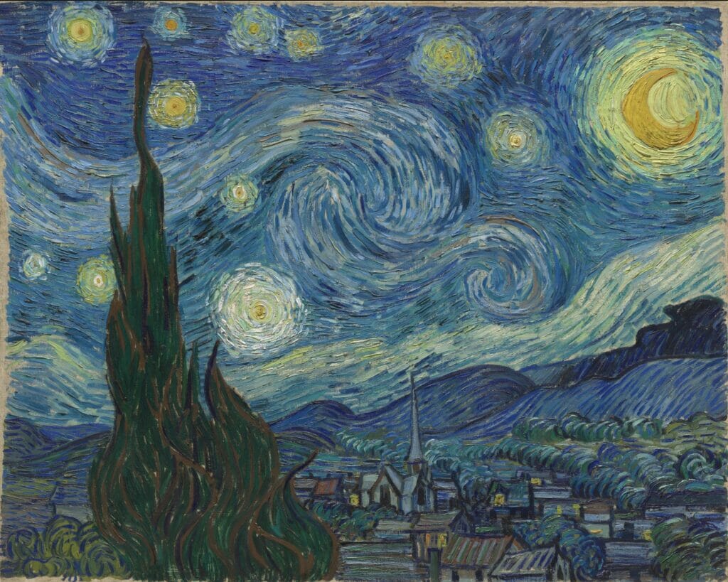 The Starry Night. Artist: Vincent van Gogh. Date: 1889. Medium: Oil On Canvas.