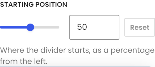 Starting Position setting in the block editor sidebar