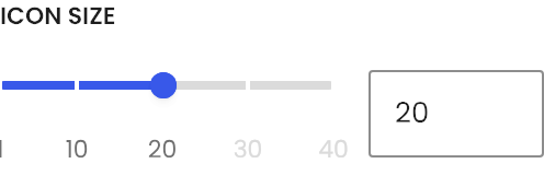 Icon Size setting in the block editor sidebar