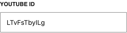 YouTube ID setting in the block editor sidebar