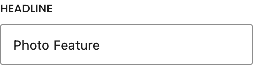 Headline setting in the block editor sidebar