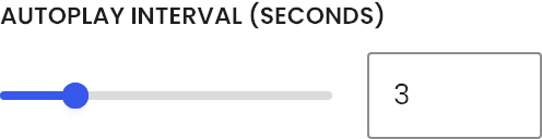 Autoplay interval (seconds) setting in the block editor sidebar