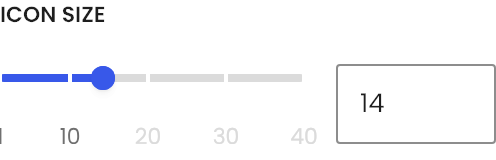 Icon Size setting in the block editor sidebar