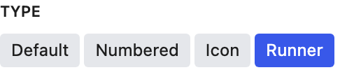 Runner setting in the block editor sidebar