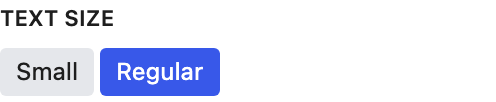 Text Size setting in the block editor sidebar
