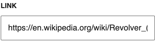 Link URL setting in the block editor sidebar