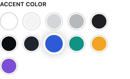 Accent Color setting in the block editor sidebar