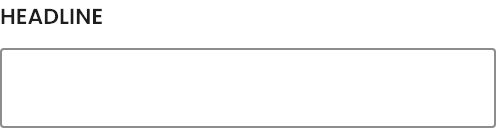 Headline setting in the block editor sidebar
