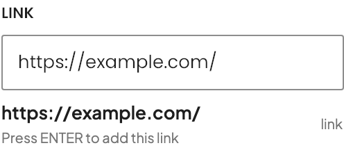 Link URL setting in the block editor sidebar
