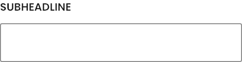 Subheadline setting in the block editor sidebar