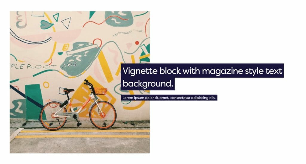 Vignette block with the magazine style.